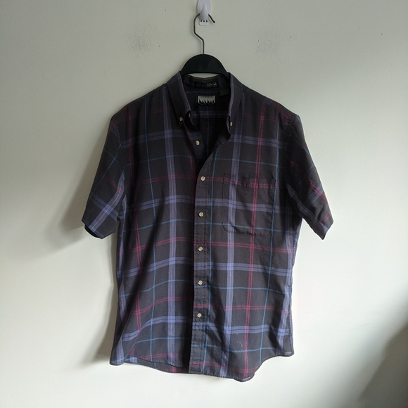 Vintage 60s/70s City Streets Men's fitted button down shirt. Plaid. - Picture 4 of 5